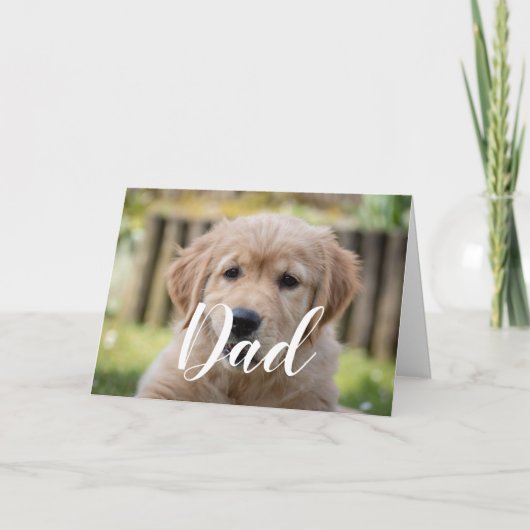 パーソナライズされた犬パパ 面白い写真 楽しい父の日 カード (正面)