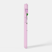 パーソナライズされた独身のレッドローズアート iPhone 15ケース (右側面)