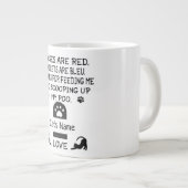 パーソナライズされた猫好きの贈り物 ジャンボコーヒーマグカップ (正面右)