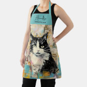パーソナライズされた猫好きMomパパスクリプト名 エプロン (インサイチュ)