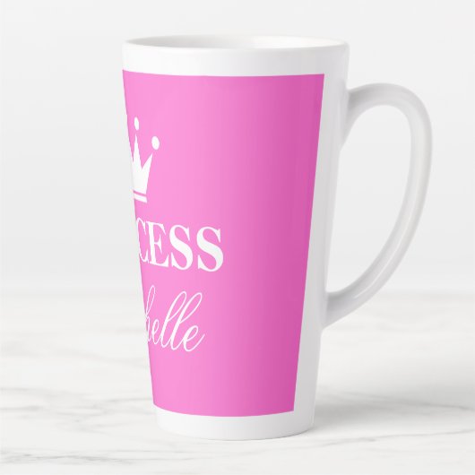 パーソナライズされた王冠ロゴ付きピンクプリンセスマグ カフェラテマグ (右)