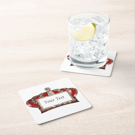 パーソナライズされた王室の冠 スクエアペーパーコースター (インサイチュ)