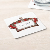 パーソナライズされた王室の冠 スクエアペーパーコースター (アングル)