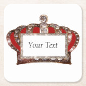 パーソナライズされた王室の冠 スクエアペーパーコースター (正面)