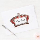 パーソナライズされた王室の冠 楕円形シール (封筒)