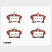 パーソナライズされた王室の冠 楕円形シール (シート)