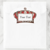 パーソナライズされた王室の冠 楕円形シール (バッグ)