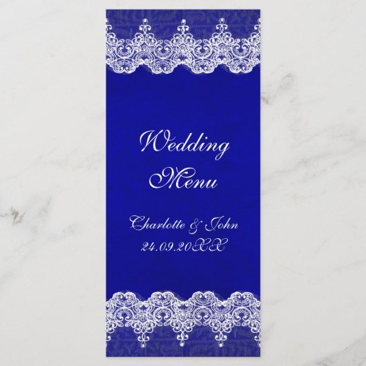 パーソナライズされた王室のCobalt Laceのメ結婚ニュー メニュー (正面)