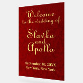 パーソナライズされた王室のVelvet結婚 Welcome Sign アクリルサイン (傾斜)