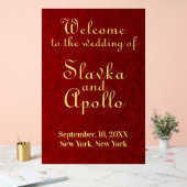 パーソナライズされた王室のVelvet結婚 Welcome Sign アクリルサイン (ウェディング)