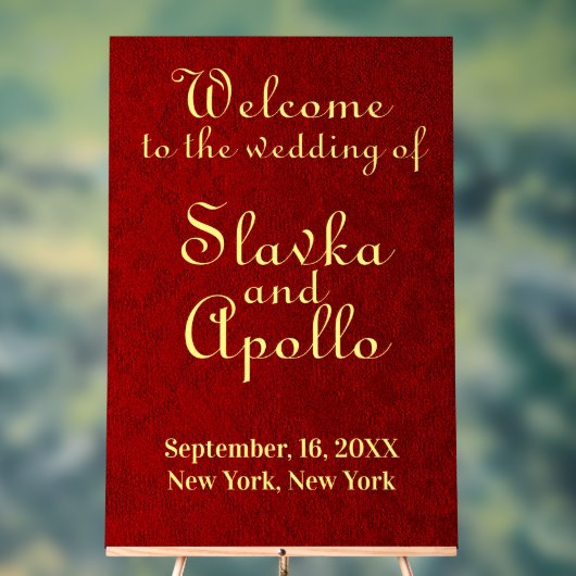 パーソナライズされた王室のVelvet結婚 Welcome Sign アクリルサイン (ニュートラル)