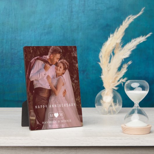 パーソナライズされた現代の記念日記念品 フォトプラーク (側面)