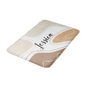 パーソナライズされた現代ベージュ幾何学模様 バスマット (アングル)