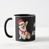 パーソナライズされた現代的なクリスマスの犬 水彩 マグカップ (左)