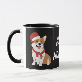 パーソナライズされた現代的なクリスマスの犬 水彩 マグカップ