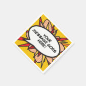 パーソナライズされた現代的な楽しいスピーチバブル スタンダードカクテルナプキン (角)