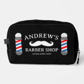 パーソナライズされた理容師ショップのロゴ付きトイレタリーバッグ ドップキット (正面)