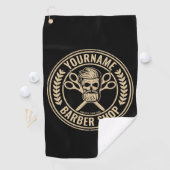 パーソナライズされた理容師ショップスカルロカビリーサロン ゴルフタオル (インサイチュ)