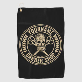 パーソナライズされた理容師ショップスカルロカビリーサロン ゴルフタオル