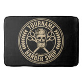 パーソナライズされた理容師ショップスカルロカビリーサロン バスマット (正面)
