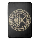 パーソナライズされた理容師ショップスカルロカビリーサロン   バスマット (正面縦)