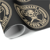 パーソナライズされた理容師ショップスカルロカビリーサロン ラッピングペーパー (ロールコーナー)