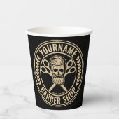 パーソナライズされた理容師ショップスカルロカビリーサロン 紙コップ (正面)