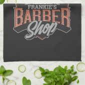 パーソナライズされた理容師ショップヒップスタースカルとラザーズ キッチンタオル (折り畳み)