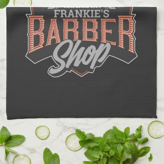 パーソナライズされた理容師ショップヒップスタースカルとラザーズ キッチンタオル (折り畳み)