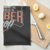 パーソナライズされた理容師ショップヒップスタースカルとラザーズ キッチンタオル (四つ折り)