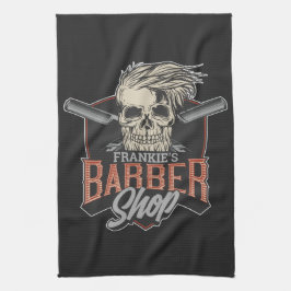 パーソナライズされた理容師ショップヒップスタースカルとラザーズ キッチンタオル