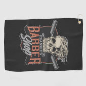 パーソナライズされた理容師ショップヒップスタースカルとラザーズ ゴルフタオル (横)