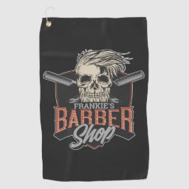 パーソナライズされた理容師ショップヒップスタースカルとラザーズ ゴルフタオル