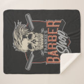 パーソナライズされた理容師ショップヒップスタースカルとラザーズ シェルパブランケット (正面(横))