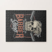 パーソナライズされた理容師ショップヒップスタースカルとラザーズ ジグソーパズル (横)