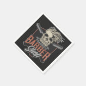 パーソナライズされた理容師ショップヒップスタースカルとラザーズ スタンダードカクテルナプキン (角)