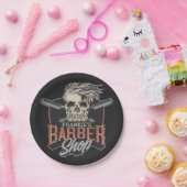 パーソナライズされた理容師ショップヒップスタースカルとラザーズ ペーパープレート (パーティー)