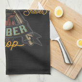 パーソナライズされた理容師ショップレトロヘアカットひげそり キッチンタオル (四つ折り)