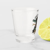 パーソナライズされた理容師ショップレトロヘアカットひげそり ショットグラス (左)