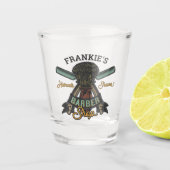 パーソナライズされた理容師ショップレトロヘアカットひげそり ショットグラス (正面)