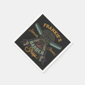 パーソナライズされた理容師ショップレトロヘアカットひげそり スタンダードカクテルナプキン (角)