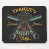 パーソナライズされた理容師ショップレトロヘアカットひげそり マウスパッド (正面)