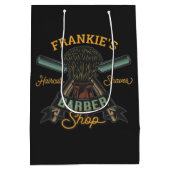 パーソナライズされた理容師ショップレトロヘアカットひげそり ミディアムペーパーバッグ (裏面)