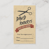 パーソナライズされた理容師ショップ美容師レトロ 予約カード (正面)