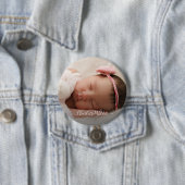 パーソナライズされた生まれたばかりのベビーフォトスクリプト名 缶バッジ (インサイチュ)