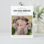 パーソナライズされた生まれたばかりのベビー 案内状 (スタンド正面)