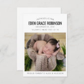 パーソナライズされた生まれたばかりのベビー 案内状 (正面/裏面)