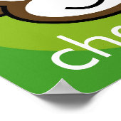 パーソナライズされた生意気なサル[ライム+緑] ポスター (角)