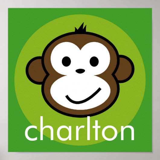 パーソナライズされた生意気なサル[ライム+緑] ポスター (正面)