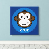 パーソナライズされた生意気なサル[青+海軍] キャンバスプリント (インサイチュ (ウッドフロア))